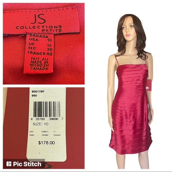 JS Collection petite strapless red dress size 10 - Picture 1 of 15